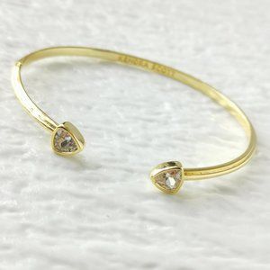 KENDRA SCOTT Arden White Crystal Gold Cuff Bracelet NEW